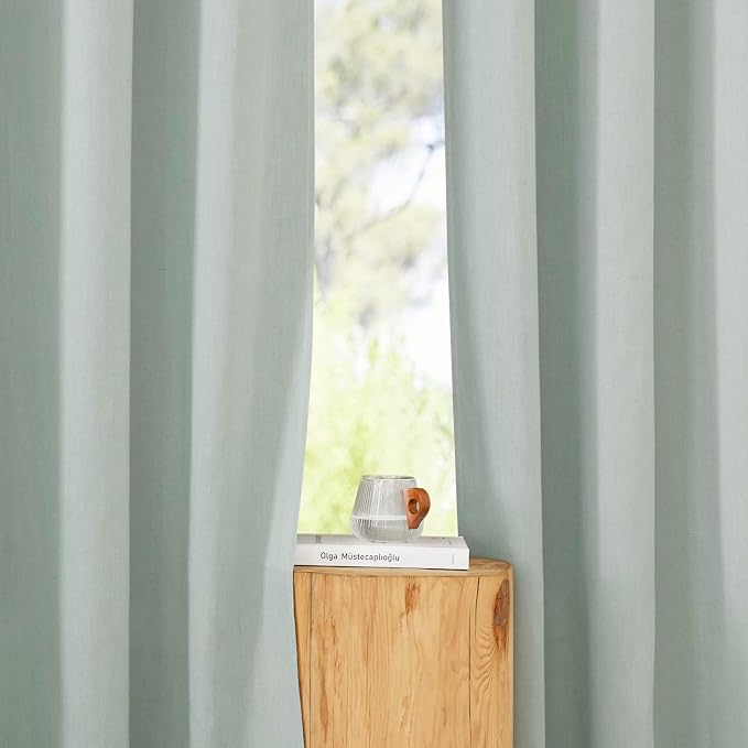 NICETOWN Linen Sage Green Window Curtains 84 inches Long, Grommet Thick Linen - Image 5