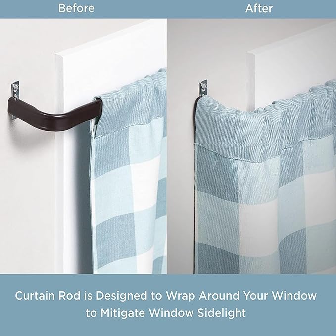 Blu-Pier Tech Heavy Duty Single Rod, Lock Seam Curtain Rod 18 to 28-Inch - Image 2
