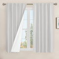 Natural 100% Blackout Linen Curtains 45 Inches 2 Panels, Light Grey | Linen by LAMIT