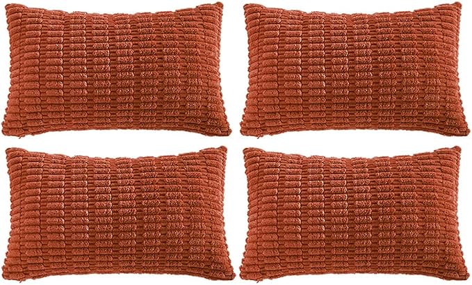 Fancy Homi 4 Packs Boho Burnt Orange Fall Decorative Throw Pillow Covers 16x24 by Fancy+Homi