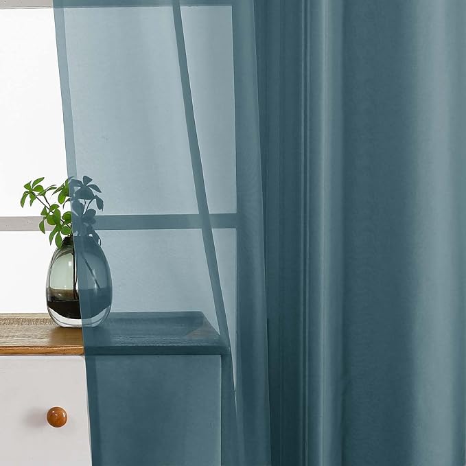 Small Sheer Curtains Tier 24 Inches Length 2 Pieces, Light Filtering Cafe - Image 4