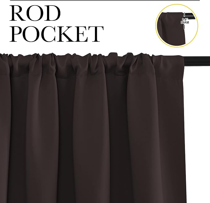 NICETOWN Blackout Curtains for RV Windows, Toffee Brown, 2 Panels, Room - Image 2