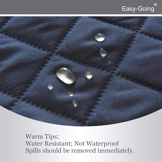 Easy-Going Reversible Couch Cover, 3 Cushion Sofa, Dark Blue/Light Blue | Large - Image 4
