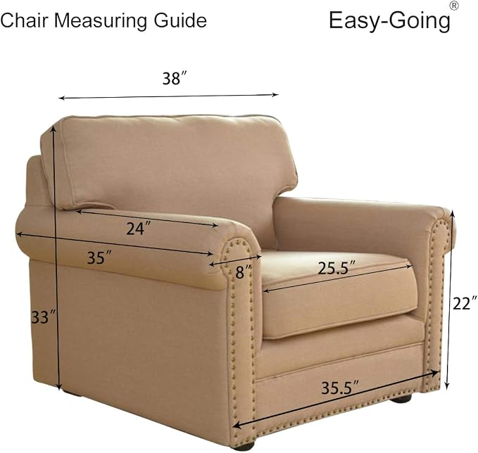 Easy-Going Reversible Couch Cover, Small Chair, Wine/Beige | Machine Washable - Image 7