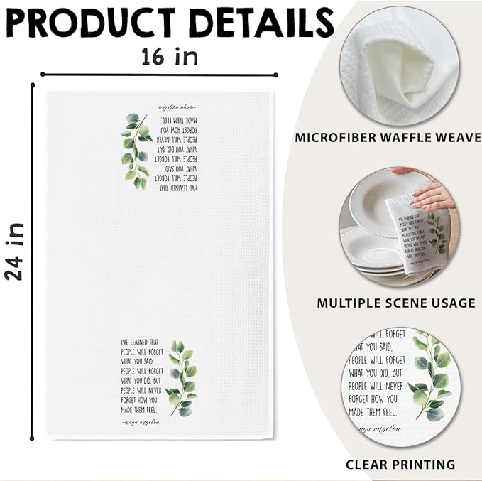 Inspirational Kitchen Hand Towel, Hostess Gift for Women, Christian Quote Waffle Weave Towel, Faith Decor Accent for Kitchen or Bathroom