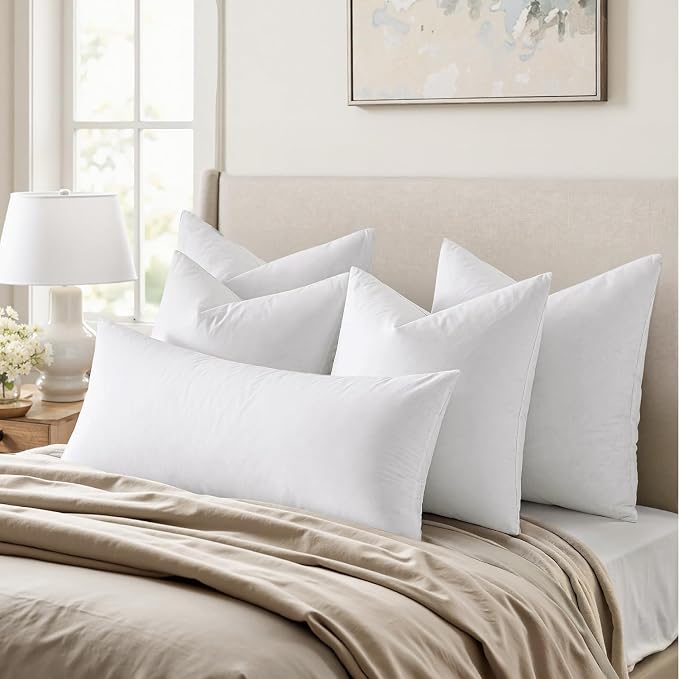 MIULEE Feather Pillow Insert 16x26, Throw Pillow - Image 3