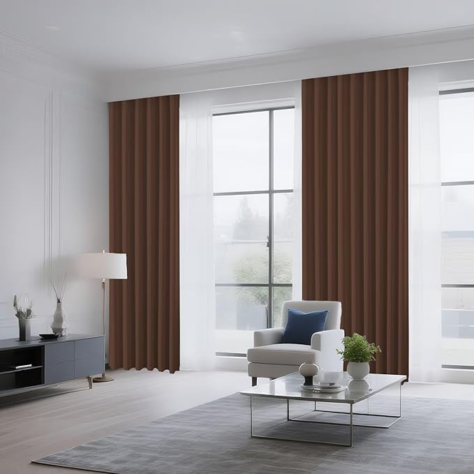 CUCRAF Brown Blackout Curtains 45 inch Length 2 Panels Set, Rod Pocket Room - Image 8