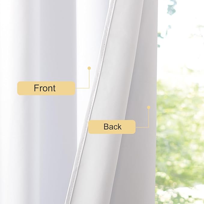 NICETOWN Bathroom Curtains 100% Blackout Window Treatments, Grommet Thermal - Image 5