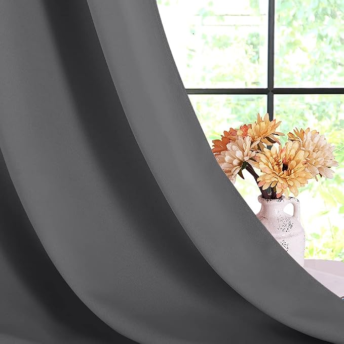 NICETOWN Blackout Window Curtains 70" L, 2 Panels, 34 inch, Grommet Top Room - Image 6