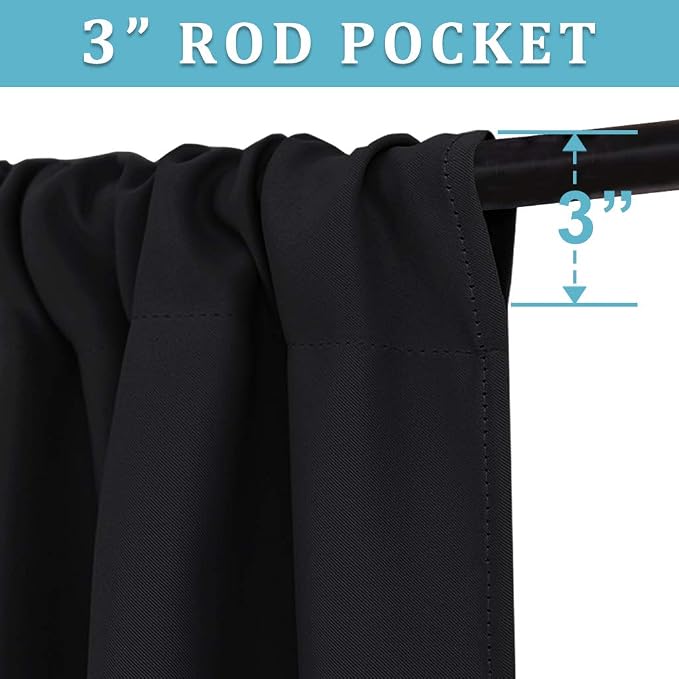 RYB HOME 2 Panels Blackout Doorway Curtains, Thermal Insulated Privacy Rod - Image 2