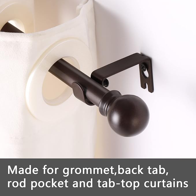 GXOACKJ Curtain Rods for windows 48 to 84-93 inch, 5/8 inch Decorative Brown - Image 3