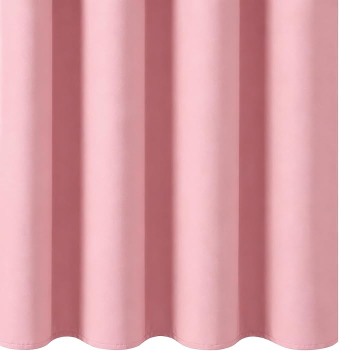 Pink Blackout Curtains/52 x 45 Inch Length Kids Curtains/Set of 2 Panels - Image 8