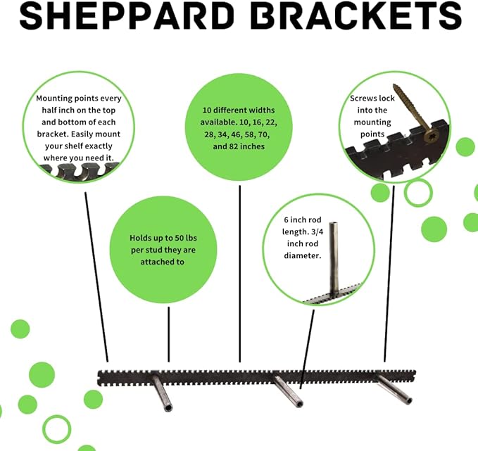 Floating Shelf Brackets - Sheppard Brackets - Easy Install - Heavy Duty (28 inch)