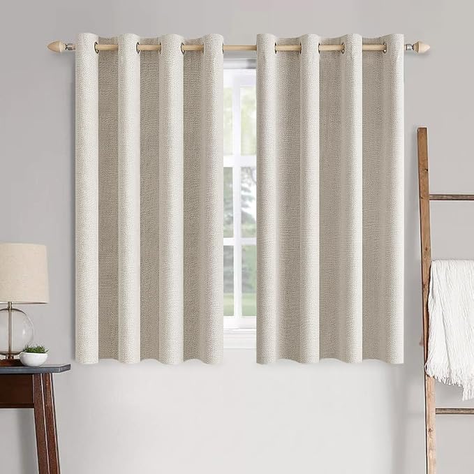 MIULEE Linen Blackout Curtains for Bedroom Thermal Insulated Birch Grommet Room by MIULEE