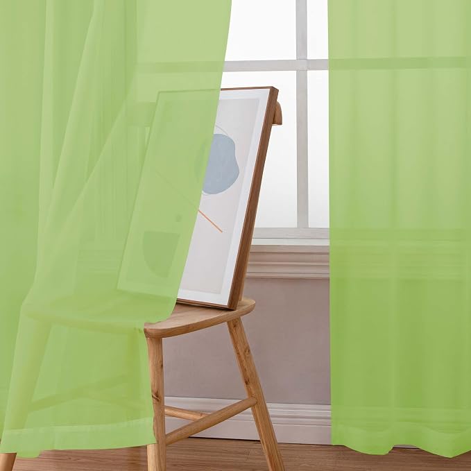 Chyhomenyc Extra Long Sheer Curtains 120 Inches Long 2 Panels Set, Light - Image 2