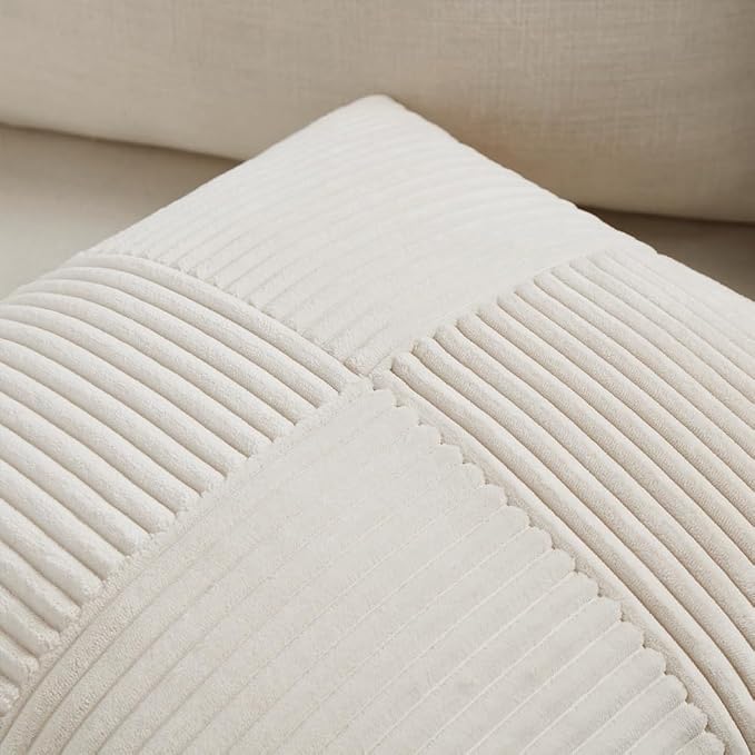 Fancy Homi 2 Packs Cream Lumbar Decorative Throw Pillow Covers 14x22 Inch - Image 4