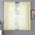 Tollpiz Short Sheer Curtain Linen Textured Bedroom Curtains Sheer Light by Tollpiz
