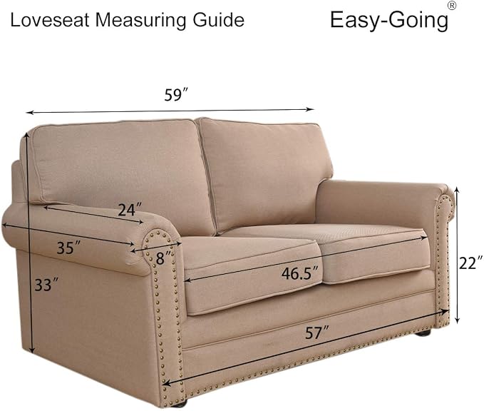 Easy-Going Reversible Couch Cover, 2 Cushion Sofa, Wine/Beige | Machine - Image 7