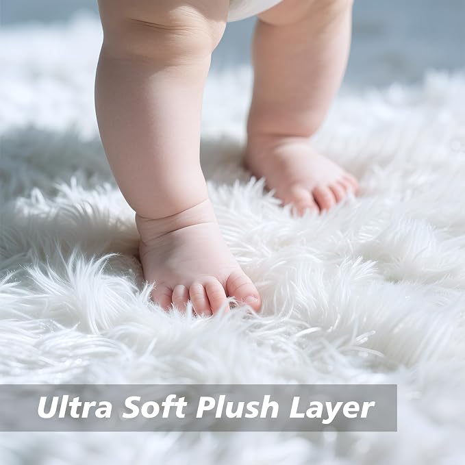 Shag Area Rug for Bedroom 4x6, Soft Fuzzy Rug Non-Shedding Indoor Plush Carpet - Image 3