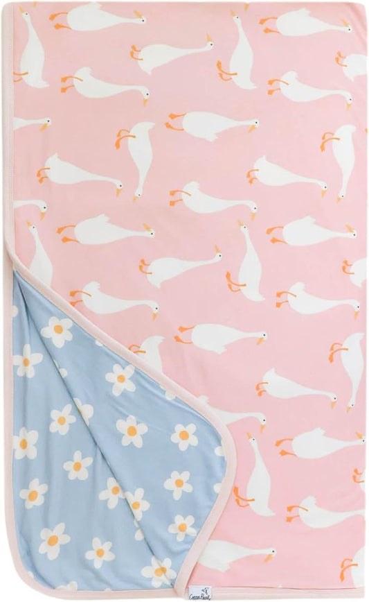 Copper Pearl Jumbo 3-Layer Baby Blanket: Soft Baby Quilts for Boys and Girls | Breathable, Cozy, Toddler Blanket | Baby Quilt for Newborns | 46x46 Premium Polyester/Rayon | Goosie