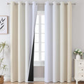 Estelar Textiler Beige and Greyish White Blackout Curtains by ESTELARTEXTILER
