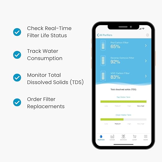 AquaTru Carafe Smart | Countertop Water Purifier for PFAS and Other Contaminants with Exclusive 4-Stage Ultra Reverse Osmosis Technology (No Plumbing or Installation Required) | BPA Free
