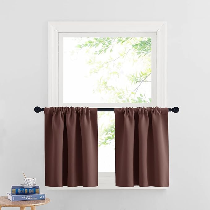 RYB HOME Cafe Blackout Curtains 24 inch Length, RV Curtains by RYBHOME