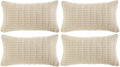 Fancy Homi 4 Packs Boho Cream Decorative Throw Pillow Covers 14x24 Inch by Fancy+Homi