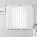 Lecloud White Sheer Curtains 48 Inch Length 2 Pcs, Light Filtering Voile by Lecloud