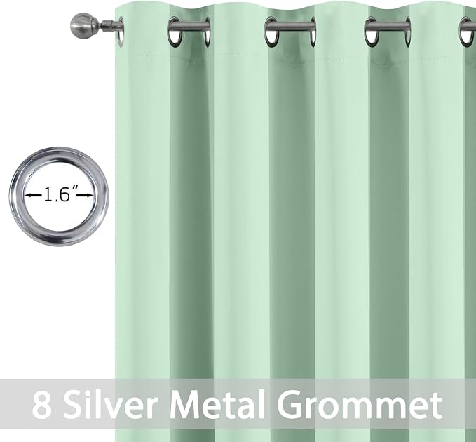 Yakamok Room Darkening Curtains 52x84 inch Light Sage Green-Living Room | 2 - Image 2