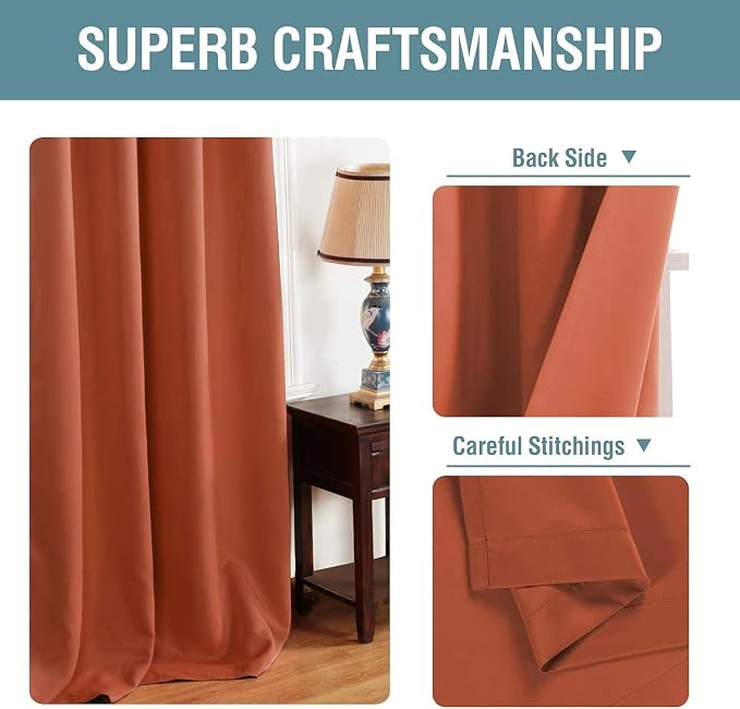 H.VERSAILTEX Full Blackout Curtain Shade Light Blocking Curtains 63 Inch Length - Image 3