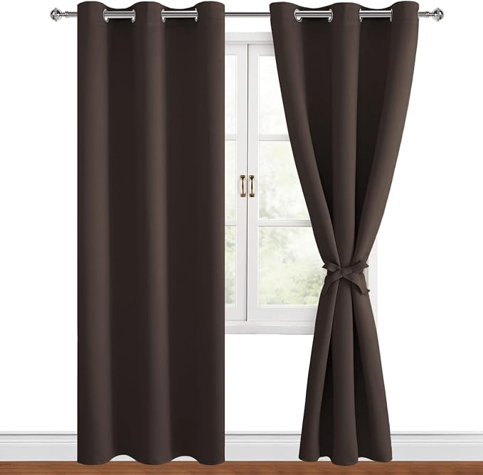 Blackout Curtains for Bedroom and Living Room, 38 x 72 Inch | Thermal Insulated by Hiasan