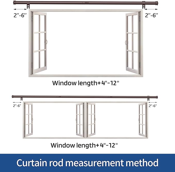 Standard Decorative Window Curtain Rods 30 to 116 Inch, 5/8 Inch Diameter Small - Image 6