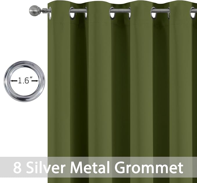 Yakamok Olive Green Blackout Curtains 63 Inches Length - Image 2