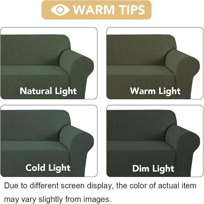 H.VERSAILTEX High Stretch Couch Cover 1-Piece Rich Jacquard Chair Covers - Image 3