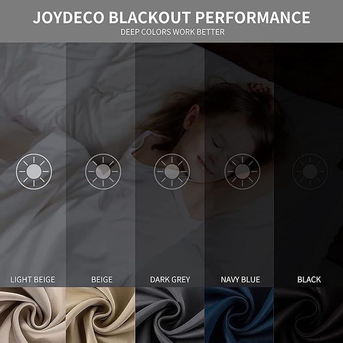 Joydeco Blackout Curtains 54 Inch Length 2 Panels Set, Thermal Insulated Long - Image 7