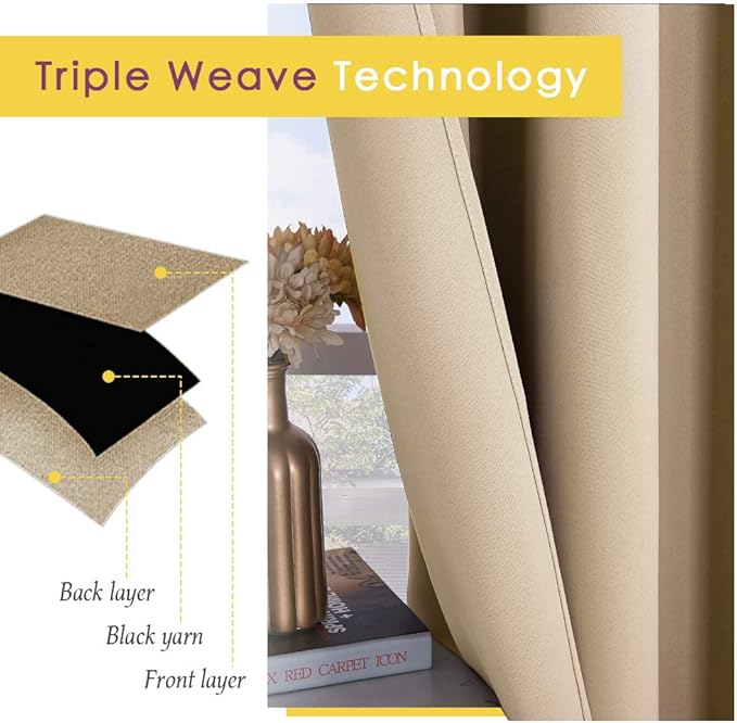 NICETOWN Room Darkening Draperies Window Curtain Panels, Thermal Insulated - Image 4