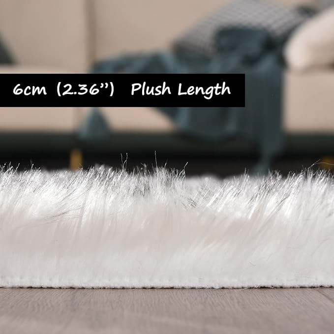 Goolela Fluffy Faux Sheepskin Fur Rug - Image 3