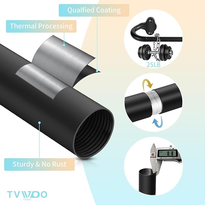 TVWOO Wrap Around Curtain Rods, 5/8 Inch Adjustable Blackout Curtain Rod Set - Image 4