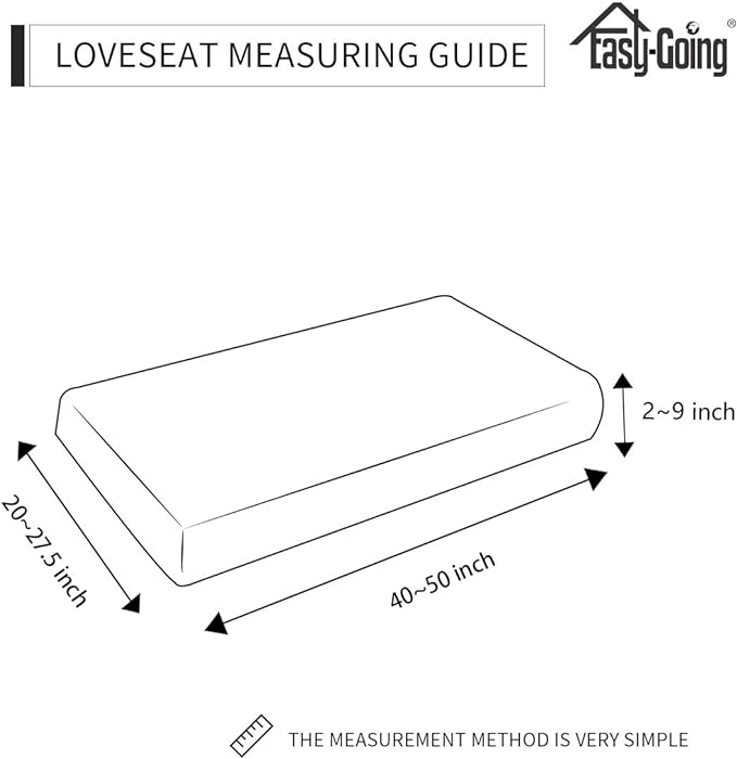 Easy-Going Stretch 1 Piece Loveseat Couch Cushion Cover - Image 4
