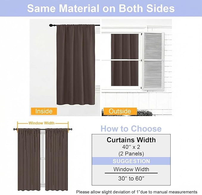 Simplebrand Ava Chocolate Short Blackout Curtains - Image 9