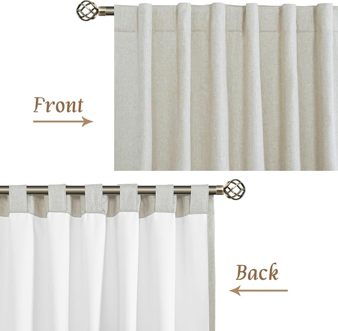100% Blackout Linen Curtains 45 Inch Length - Image 9