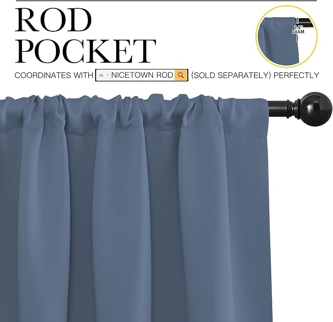 NICETOWN Blackout Curtains for Living Curtains, Home Decoration Solid Thermal - Image 3
