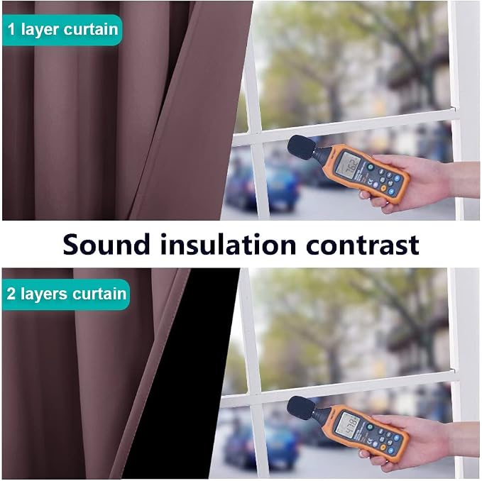 NICETOWN 100% Blackout Curtains 54 inches Long, Double-Deck Completely Blackout - Image 4
