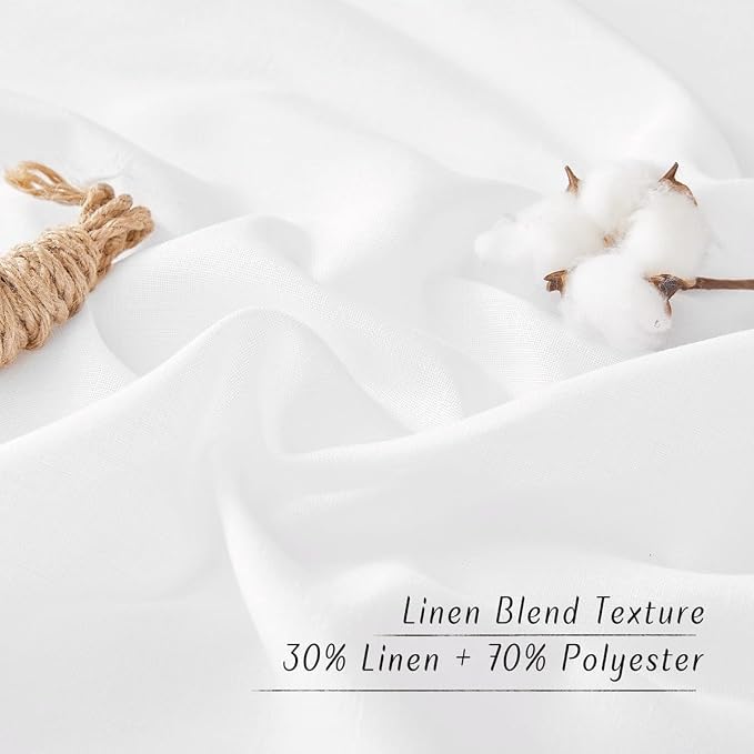 NICETOWN White Linen Curtains 108 inches Long - Image 4