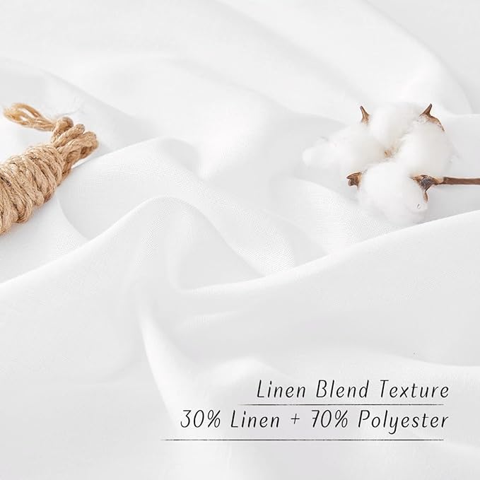 NICETOWN White Linen Curtains 102 inches Long - Image 4