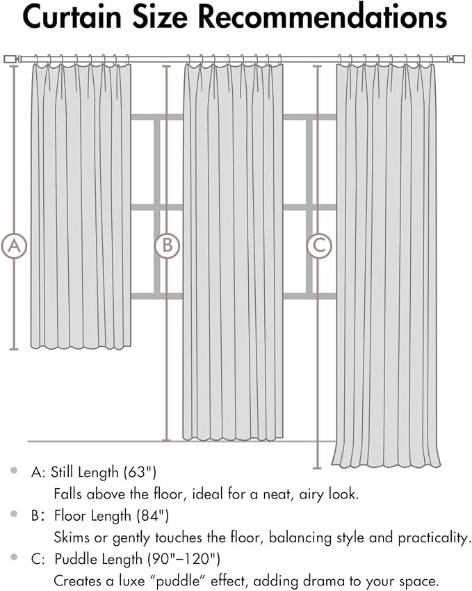 MIULEE Natural Pinch Pleated 100% Blackout Linen Curtains 40x100 Inches | Room - Image 9