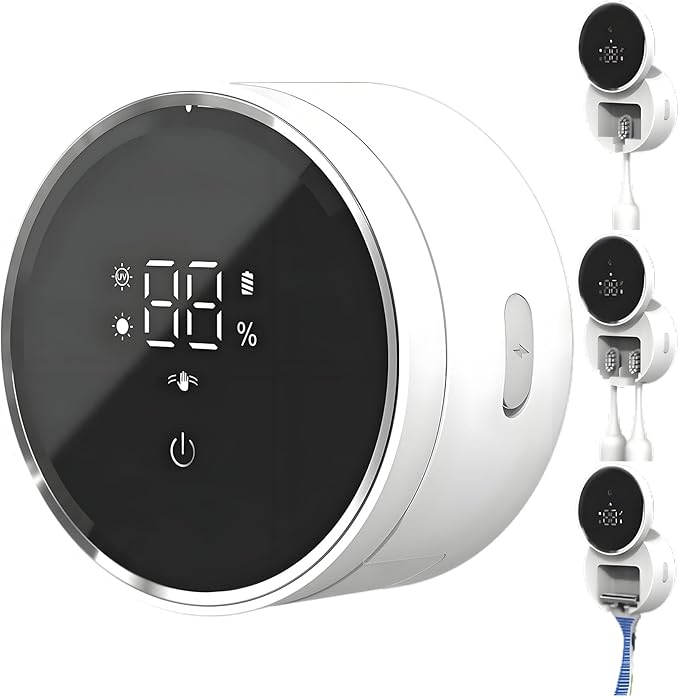 Toothbrush Holders Cleaner & Dryer for Bathroom - Mirror Wall Mounted [Rechargeable, Auto Sensor Open/Close Lid, LED Smart Screen] Adhesive Electric Tooth Brush Razor Holder with Cover for Home Travel