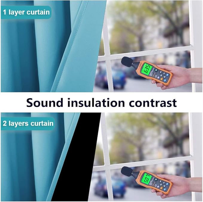 NICETOWN 100% Blackout Window Curtain Panels, Teal Blue, 2 Pieces, 70-inch Wide - Image 3