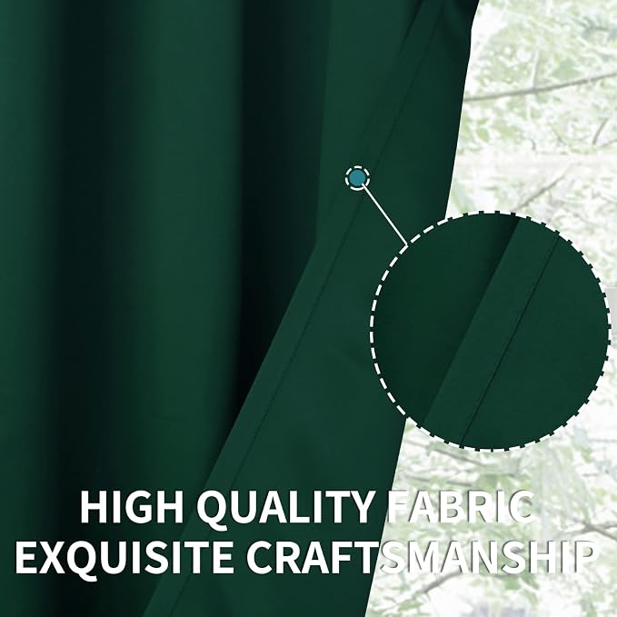 BGment Green Blackout Curtains 63 Inch Length 2 Panels Set, Grommet Thermal - Image 7